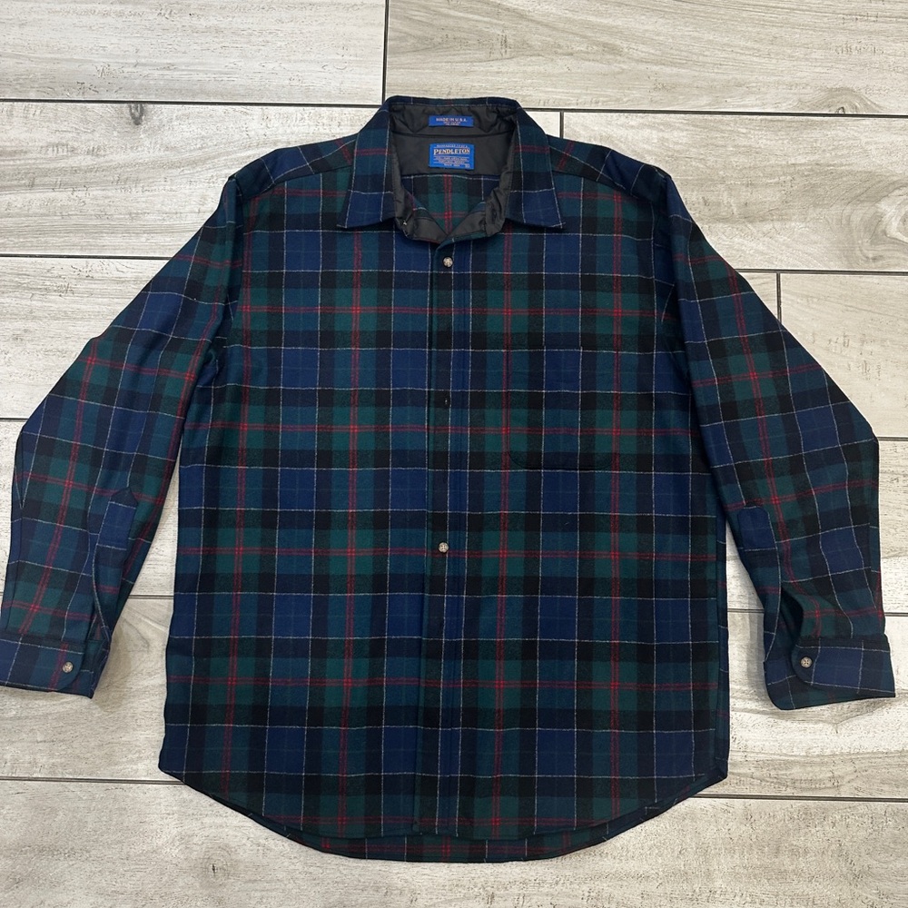 Vintage Pendleton Plaid Flannel Shirt wool size XL made in USA - Picture 3 of 9